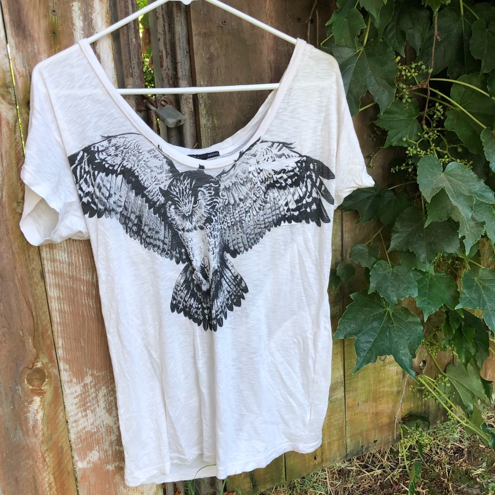 UO Truly Madly Deeply oversized owl tee